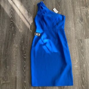 Royal blue Express one shoulder dress size 2. NWT